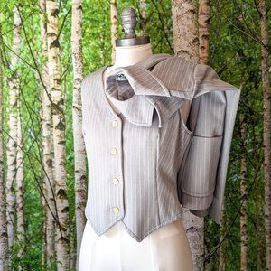 Vintage 1970s Two Piece Blazer and Vest / Waistcoat Top Set